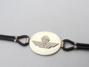 Para: Bracelet Silver 925 And Rubber - Bracelet Patent Perd - Picture 1 of 4