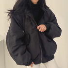 Womens Hoodie Two Sides Jacket Winter Warm Oversize Loose Fleece Lined Outwear