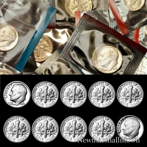 1970 1971 1972 1973 1974 1975 1976 1977 1978 1979 P+D+S Roosevelt Mint Proof Set Cover