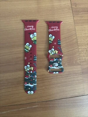Sanrio Keroppi Red Christmas Print Silicone Watch Band For Apple Watch  - Image 1 of 2