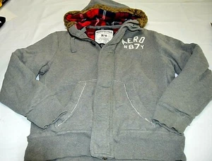 Aeropostale Nineteen Eighty Seven Women's Hooded Jacket Full Zip Gray Size M - Picture 1 of 8