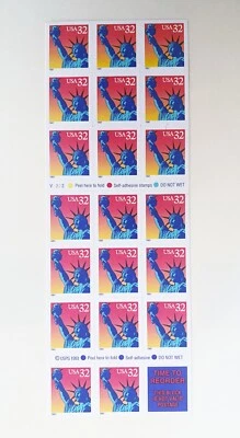 US Stamp #3122a XF ~ 1996 32 cent Statue of Liberty Issue ~ Booklet Pane of 20 - Image 1 of 2