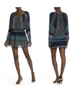 VESTIDO RAMY BROOK BRYNN MINI WESTERN BOHO COTTAGECORE CON CUELLO EN V AJUSTADO XS - Imagen 1 de 8