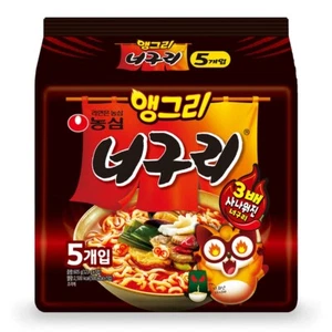 1 paquete (5 piezas) fideos instantáneos coreanos Nongshim enojados Neoguri Ramyun Ramen Ramyeon - Imagen 1 de 3