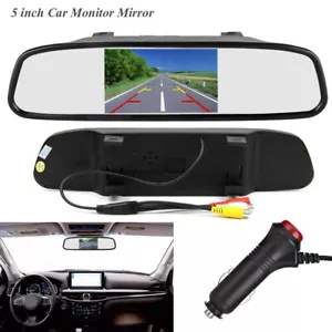 Parking Reverse 5" LCD Monitor/Mirror Car Rear View Screen For Backup Camera - Picture 1 of 10