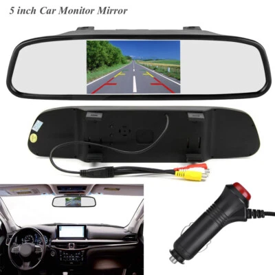 Parking Reverse 5" LCD Monitor/Mirror Car Rear View Screen For Backup Camera - Image 1 of 4