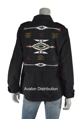 Chaqueta de Campo Militar Para Mujer Polo Ralph Lauren Negra Suroeste Azteca Nueva Foto 1 de 4