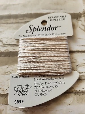 Rainbow Gallery Splendor Dark Ecru 899 100% Silk 8 Yards Needlework - Image 1 of 3