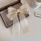 Sweet Mesh Bow Cream Solid Color Hairpin Fairy Bow Top Clips Hair Accessory Gift