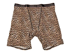Victoria's Secret NWT Large Leopard Print High Waist Boxer Brief Panty Logo - Picture 1 of 6