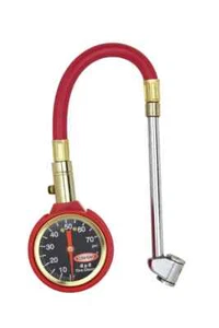 Milton® Dial Tire Pressure Gauge with Dual Foot Air Chuck and 11 in. Rubber Hose - Picture 1 of 5