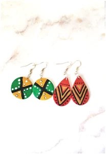 Tribal Dangle Earrings Bohemian Statement Earrings Ethnic Cultural 2-Pack - Picture 1 of 3