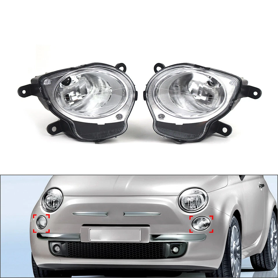 2pcs Spot Lamp High Beam Light Headlamp For Fiat 500 Hatchback 2008-2015 Foto 1 de 4