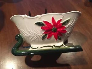 Vintage Napco Napcoware Christmas Sleigh Small Planter /Candy Dish X - 8404 - Picture 1 of 8