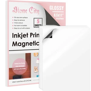 Printable Magnet Photo Paper 8.5x11 Glossy Magnetic Sheet 15 Sheets Inkjet Laser - Picture 1 of 12