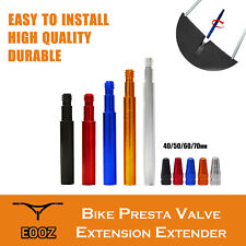 2Pcs Bicycle Presta Valve Extender Extension With Caps 40/50/60/70mm