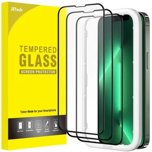 JETech Full Coverage Screen Protector for iPhone 13/13 Pro 6.1 Inch Black Edge - Picture 1 of 24