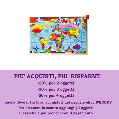 Puzzle in legno Carta geografica-Small Foot 1148-30x45x2cm-Sconto Black Friday - Immagine 1 di 3