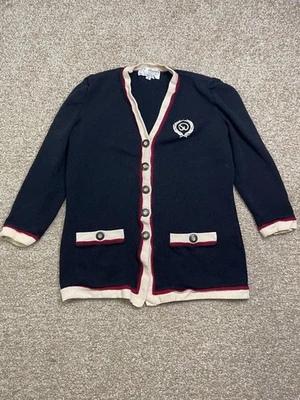 Chaqueta St. John Collection by Marie Gris Negro Texturizado Tejido Tachuelas Talla Pequeña Foto 1 de 4