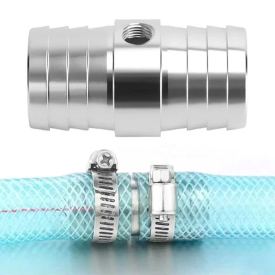 Aluminum Steam Port Adapter 1-1/4" Hose w/ 1/8" NPT Top Radiator LS Swap Coolant Foto 1 de 4