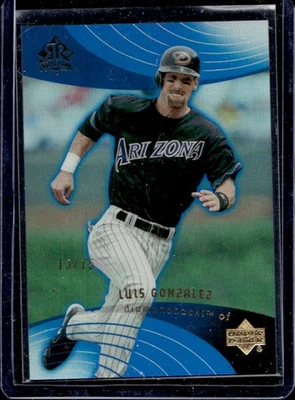 2005 Upper Deck Reflections Luis Gonzalez RC Blue Rookie #13/75 Diamondbacks - Image 1 of 2