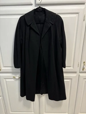 Abrigo largo negro vintage de cachemir a medida por bettijean para mujer talla grande Foto 1 de 4