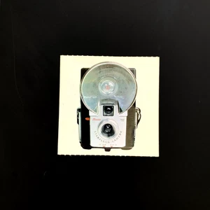 mini CAMERA POLAROID FILM BROWNIE FLASH vintage mod sticker decal - Picture 1 of 2