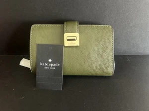 Kate Spade Phoebe Raffiniertes Leder Medium Geldbörse Seaweed KF534 - Neu - Bild 1 von 9