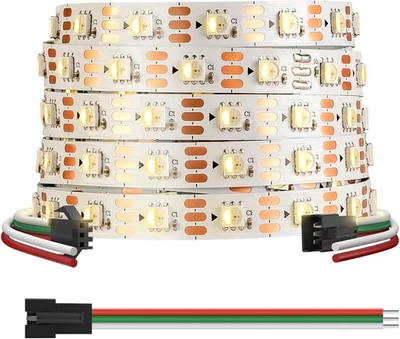 5050SMD SK6812 IC RGBW 4In1 Striscia LED Indirizzabile Rgb+Bianco Caldo 3000K DC - Immagine 1 di 4