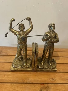San Pacific International SPI Golfer Bookends - Picture 1 of 6