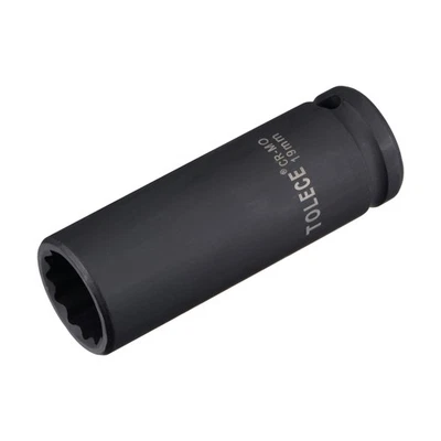 1/2-Inch Drive 19mm 12-Point Deep Impact Socket CR-MO Steel Black - Image 1 of 4