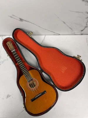 1:4 Scale Mini Replica Acoustic Guitar w/ 10.5" Hard Case – 10" Display Model - Image 1 of 4