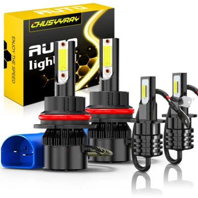 Para Eagle Vision 1993-1997 6000K Faro LED haz alto/bajo + Kit de faros antiniebla Foto 1 de 4
