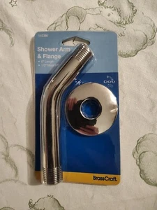 Shower Arm and Flange Kit By Hickarus - Polished Chrome Great for Shower Heads - Picture 1 of 3