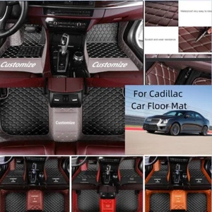 For Cadillac All Models Car Floor Mat Non-slip Auto Foot Pads PU Leather Carpets - Foto 1 di 40