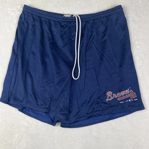 VINTAGE Atlanta Braves Shorts MLB Baseball Athletic Shorts 34x6 USA XL Blue Red Cover