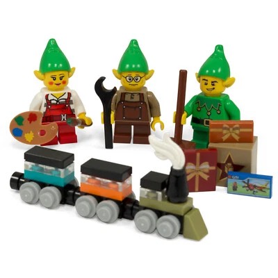 Christmas Elfs | Xmas winter Elf Elves | Santa Gift Present | Made with LEGO - Image 1 of 4