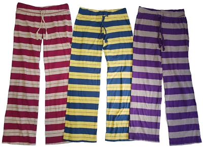Lot of 3 Women's Striped Pull-On Lounge Jammie PANTS - Xhilaration Sz. XS - Image 1 of 4