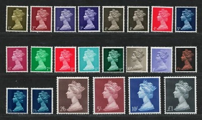 GREAT BRITAIN 1967-69 V.F. MNH Machins Definitive Stamps Set Scott # MH2/MH21 - Image 1 of 4