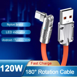 Type-C game Silicone 180° Rotating 120W iPhone Mobile Fast Charge Cable - Zdjęcie 1 z 15