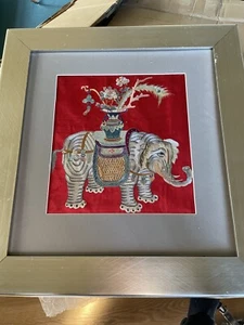 Vintage chinesische Seide Stickplatte Textil Wandteppich Rahmen 50 x 50 cm - Bild 1 von 4