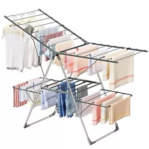Bigzzia Clothes Drying Rack Foldable, 2-Level Large Laundry Drying Rack Colla... - Picture 1 of 9