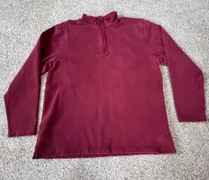 Pullover LL Bean Vintage Cuarto Cremallera Para Hombre Talla Mediana M Rojo 100% Algodón Vivido - Imagen 1 de 7