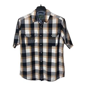 Woolrich Mens Plaid Shirt Size Large Short Sleeve Button Up Easy Care Orig $160 - Picture 1 of 5