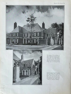 Paul M. Bowen Home 1929 Grosse Pointe MI Henry F. Stanton Architect 2 Pages Pics - Picture 1 of 2