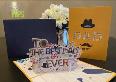 Tarjeta Pop Up Día del Padre/Cumpleaños - Hecha a Mano en 3D - Mejor Papá - ¡Alta Calidad! Foto 1 de 4