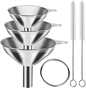 3 in 1 Stainless Steel Small Funnels Set for Filling Bottles and Transferring Li - Picture 1 of 12