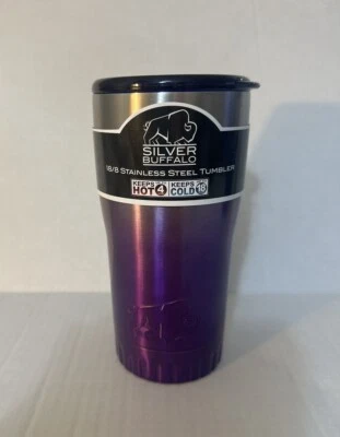 Metallic Purple-Buffalo 20 Oz 18/8 Stainless Hot & Cold Travel Tumbler - New - Image 1 of 4