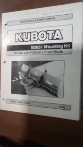 Kubota B2651 Mounting Kit Operator's & Parts Manual - Foto 1 di 3