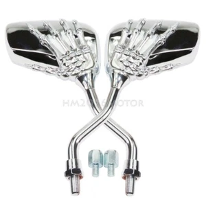 Chrome Skull Rearview Mirrors For Honda VTX 1300 1800 TYPE R S N F T RETRO - Picture 1 of 4